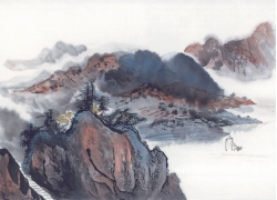 psd装饰素材下载-国画山水-锦绣山河