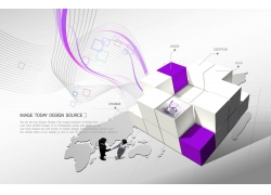 psd素材设计-商务魔方素材