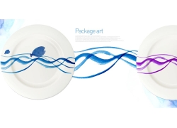 psd素材设计-盘子里的鱼图案