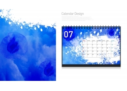 psd素材设计-日历蓝色背景