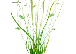 psd素材设计-手绘绿色植物