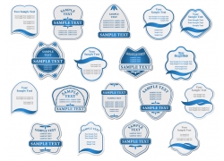 EPS矢量素材下载- 蓝色标签设计