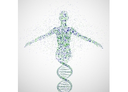 EPS矢量素材下载-DNA结构和人物
