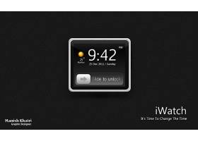 psd素材设计-iWatch电子时钟
