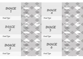 psd素材设计-灰白格子背景餐厅菜单