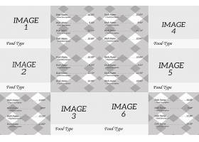 psd素材设计-灰白格子背景餐厅菜单