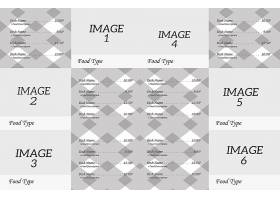 psd素材设计-灰白格子背景餐厅菜单