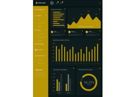 psd素材设计-黑黄色数据分析图表设