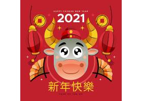 EPS矢量素材下载-2021牛年红包插画