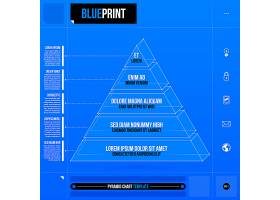 EPS矢量素材下载-蓝色信息图金字塔模板