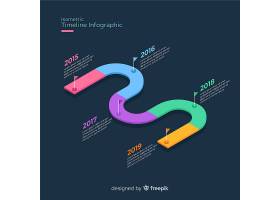 EPS矢量素材下载-等轴测信息图时间线_