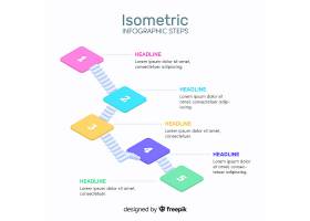 EPS矢量素材下载-等轴测信息图步骤模板