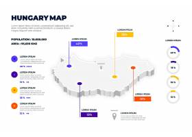 EPS矢量素材下载-等轴测匈牙利地图信息