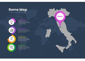 EPS矢量素材下载-梯度罗马地图信息图_