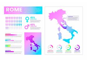 EPS矢量素材下载-梯度罗马地图信息图_