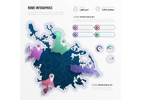 EPS矢量素材下载-梯度罗马地图信息图_
