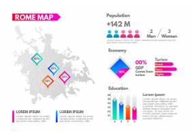 EPS矢量素材下载-梯度罗马地图信息图_