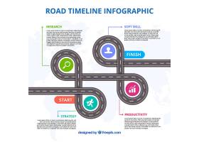 EPS矢量素材下载-道路的信息图时间轴概