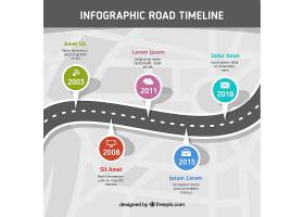 EPS矢量素材下载-道路的信息图时间轴概