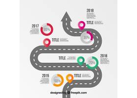 EPS矢量素材下载-道路的信息图时间轴概