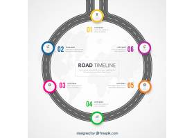 EPS矢量素材下载-道路的信息图时间轴概
