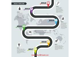 EPS矢量素材下载-道路的信息图时间轴概