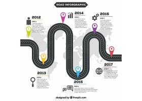 EPS矢量素材下载-道路的信息图时间轴概