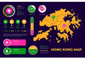 EPS矢量素材下载-线型香港地图信息图_