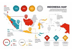 EPS矢量素材下载-线性印度尼西亚地图信