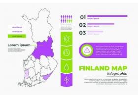 EPS矢量素材下载-线性芬兰地图信息图_
