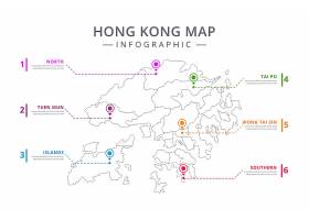 EPS矢量素材下载-线性香港地图信息图模