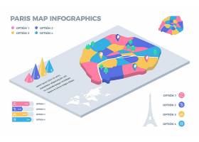 EPS矢量素材下载-等距巴黎城市地图信息
