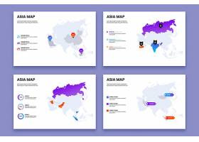 EPS矢量素材下载-梯度亚洲地图信息图_