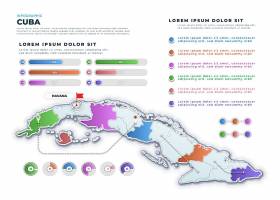 EPS矢量素材下载-梯度古巴地图信息图_