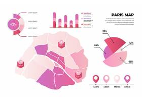 EPS矢量素材下载-梯度巴黎城市地图信息