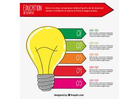 EPS矢量素材下载-教育信息图上的灯泡_