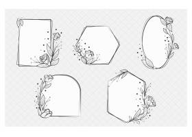 EPS矢量素材下载-手绘花卉框架集合_1
