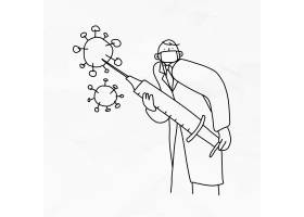 EPS矢量素材下载-有疫苗乱画例证的医生