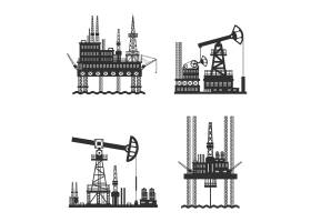 EPS矢量素材下载-石油平台黑白
